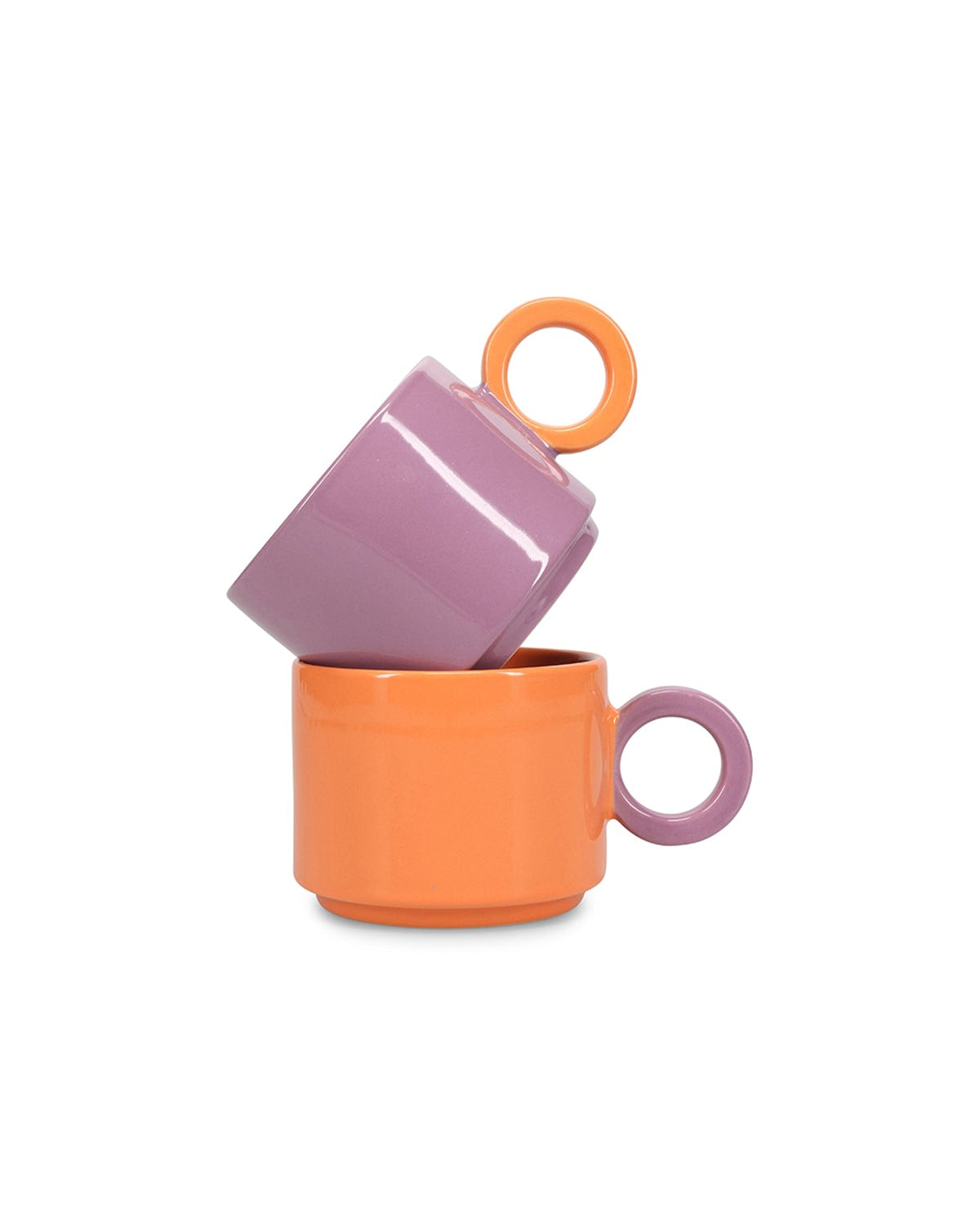 Lou - Tazza bicolore arancione e viola, 28 cl