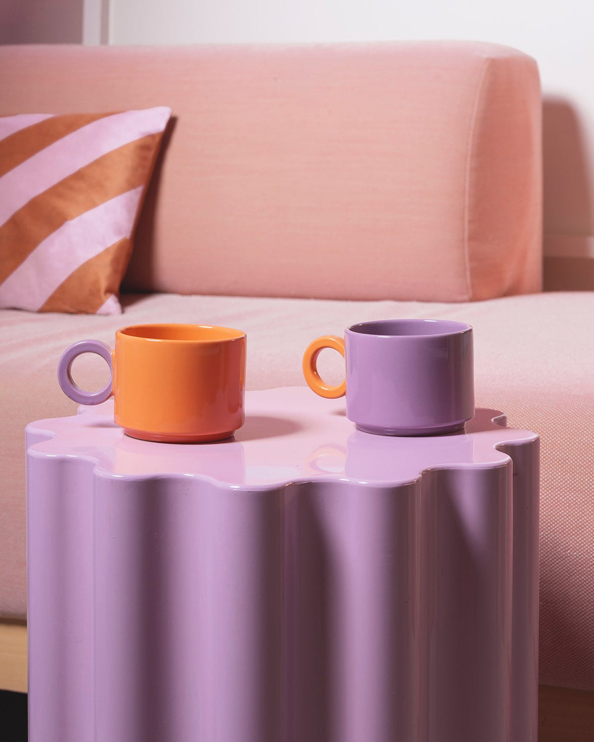 Lou - Tazza bicolore arancione e viola, 28 cl