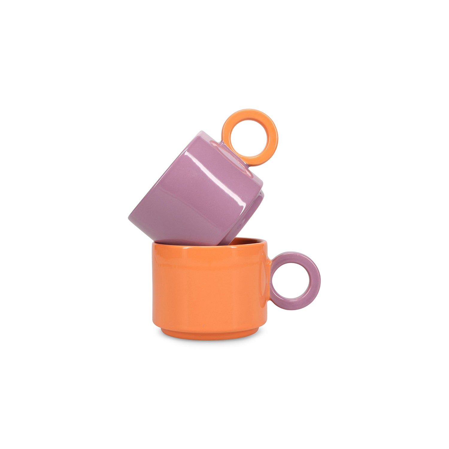 Lou - Tazza bicolore viola e arancione, 28 cl
