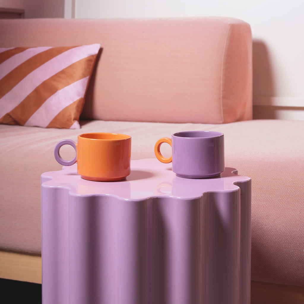 Lou - Tazza bicolore viola e arancione, 28 cl