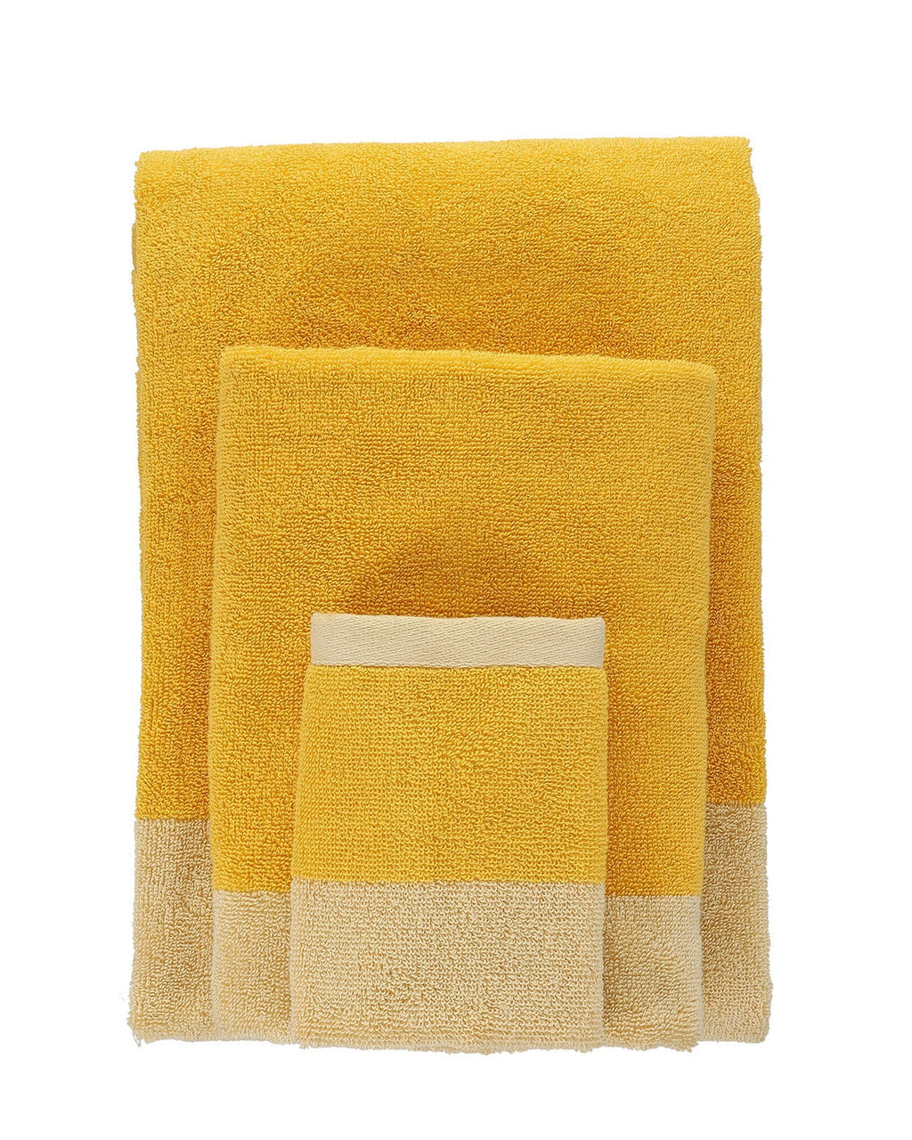 Pixie - Set 2 asciugamani viso, giallo sole, 50 x 100 cm