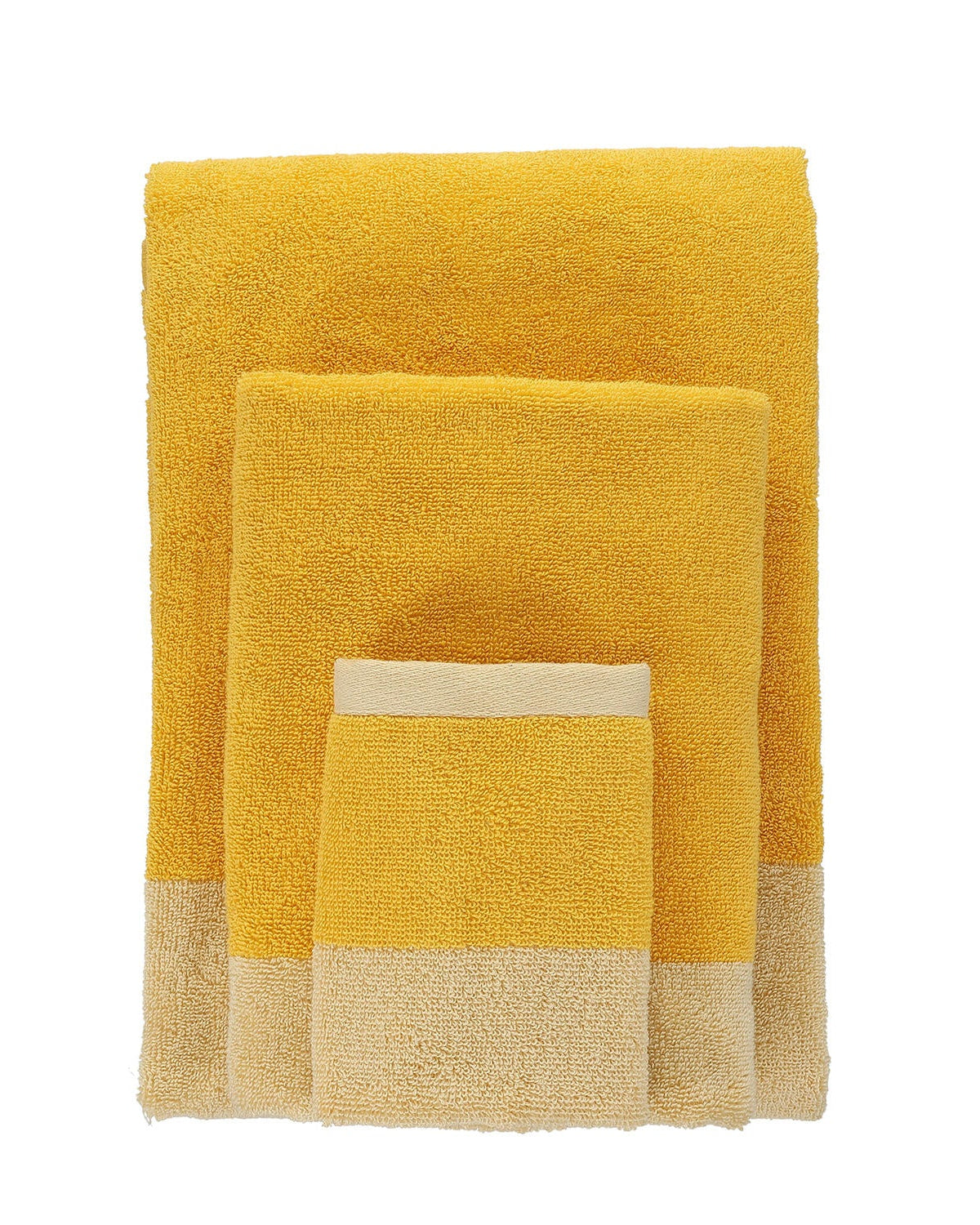 Pixie - Set 2 asciugamani viso, giallo sole, 50 x 100 cm