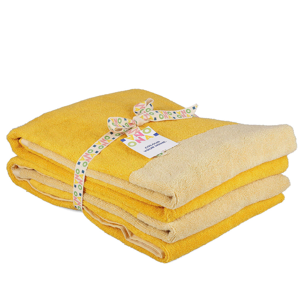 Pixie - Set 2 asciugamani doccia 70x140 cm giallo sole