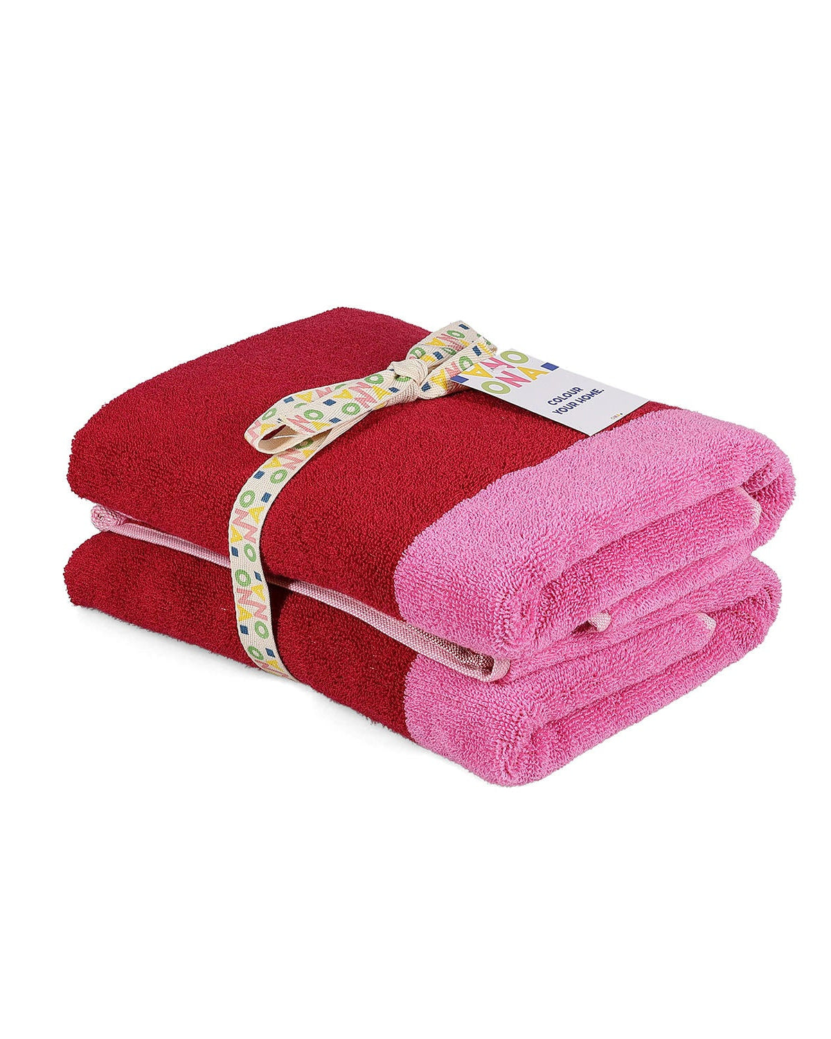 Pixie - Set 2 Asciugamani viso rosa cipria, 50x100 cm