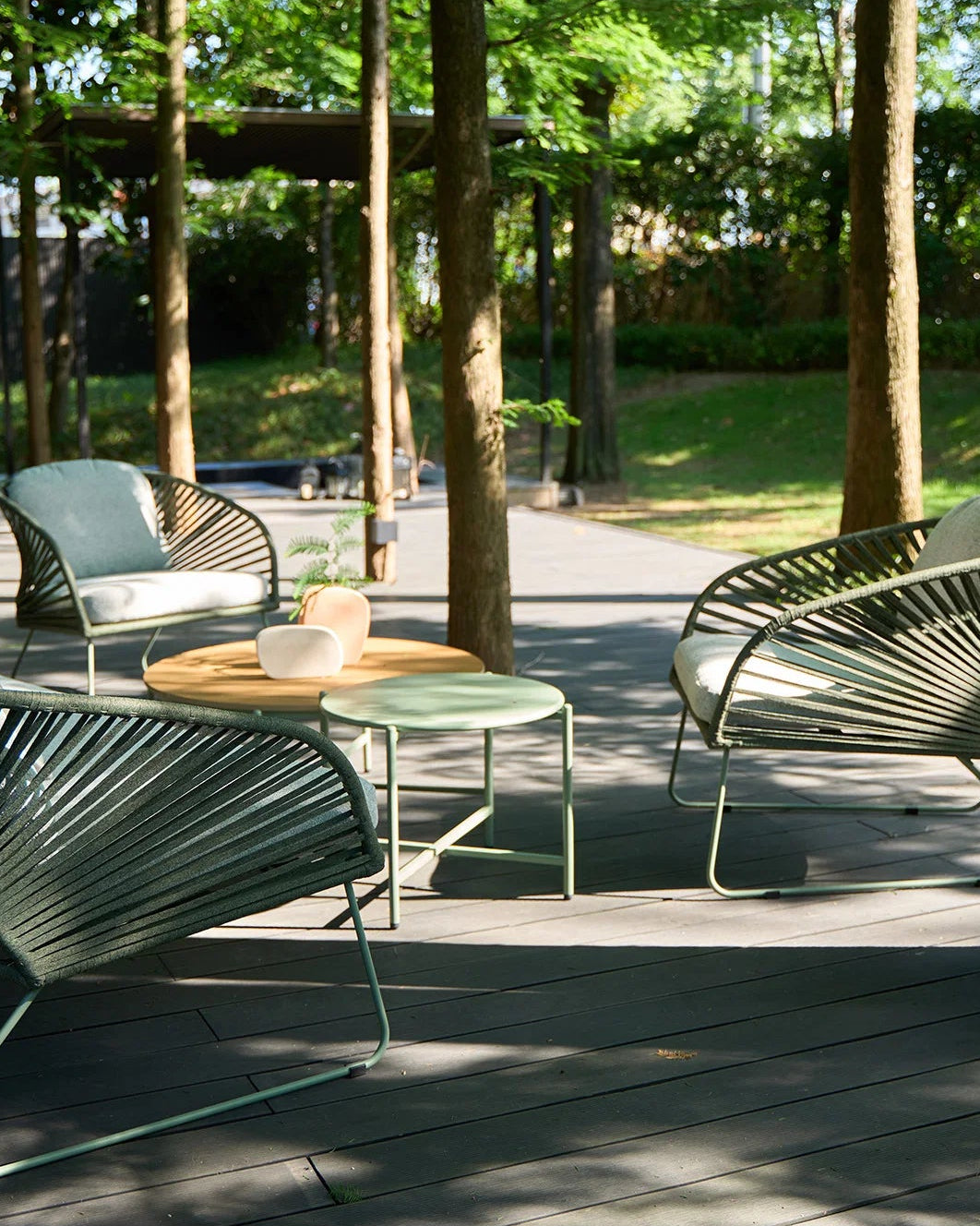Novella - set da giardino verde e grigio