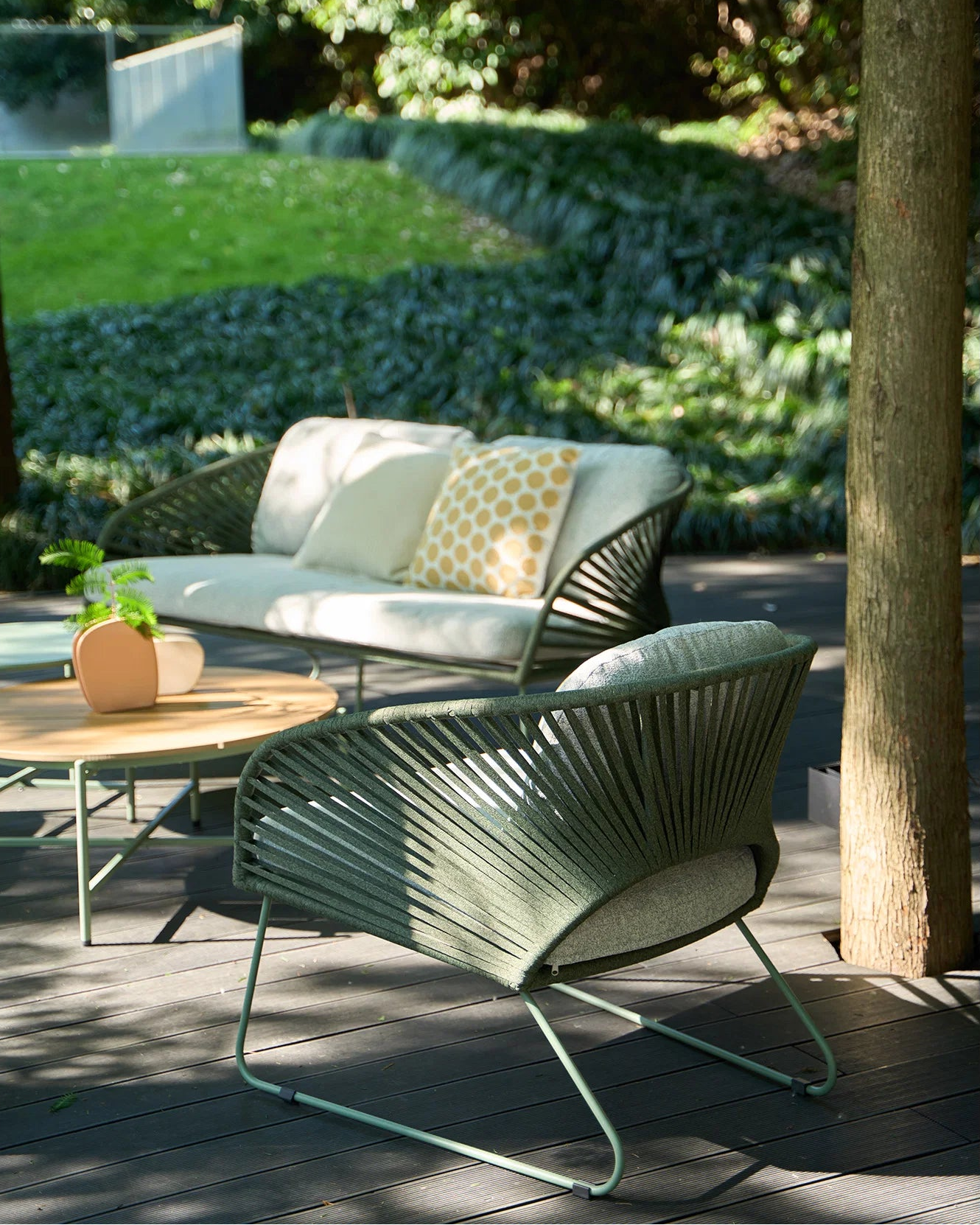 Novella - set da giardino verde e grigio