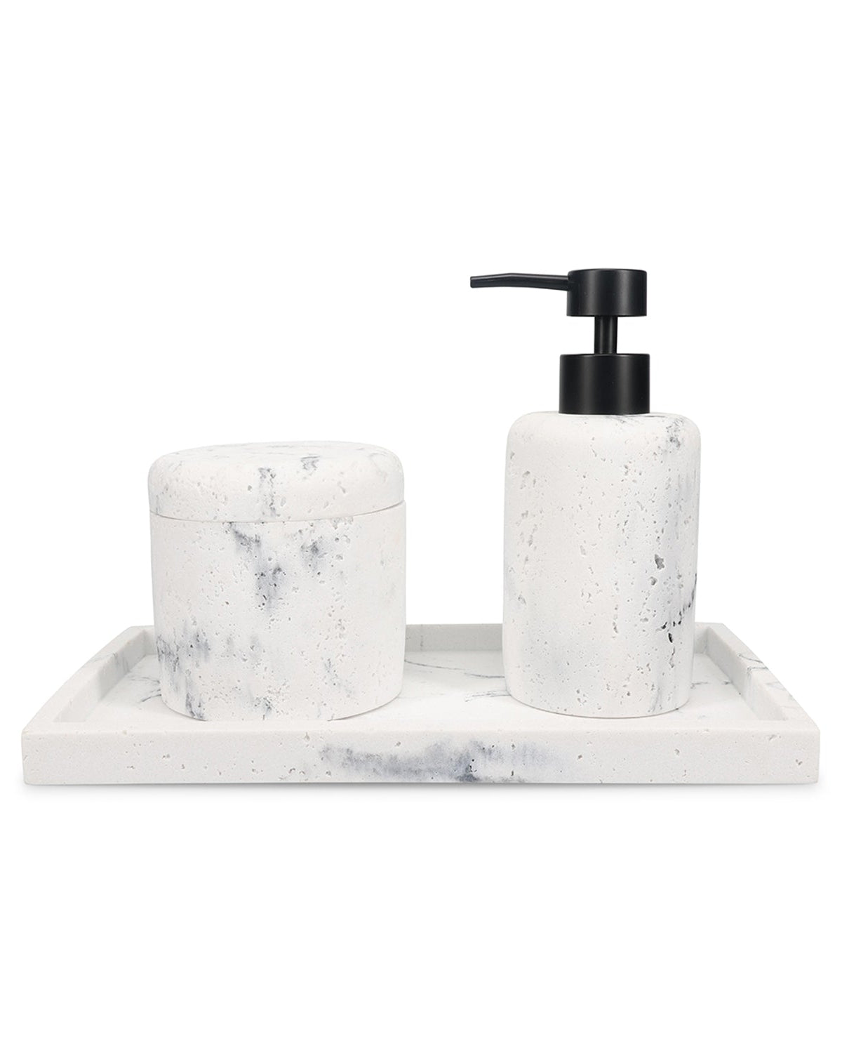 Suds - Vassoio porta oggetti in piliresina effetto marmo bianco