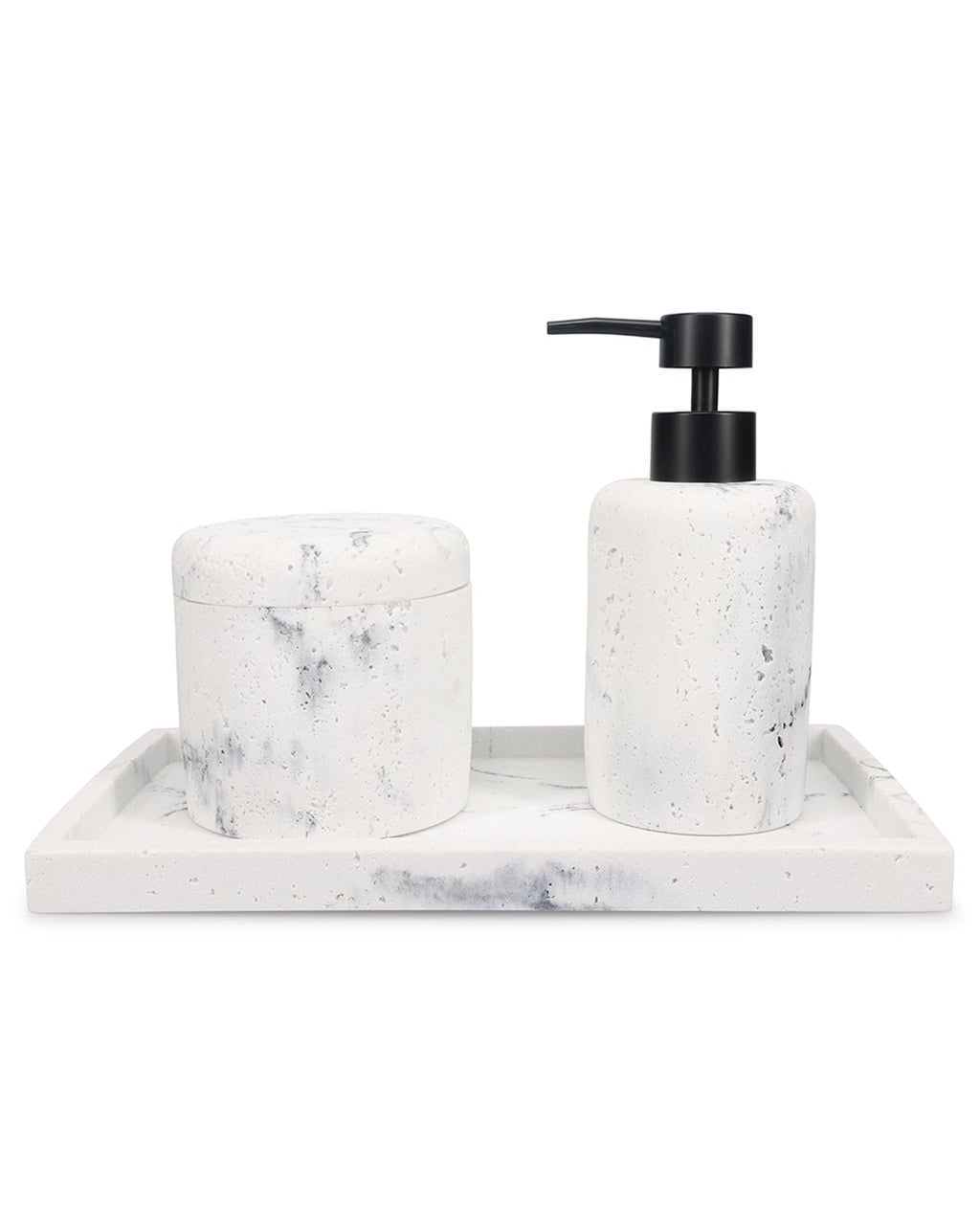 Suds - Dispenser per sapone in poliresina effetto marmo bianco