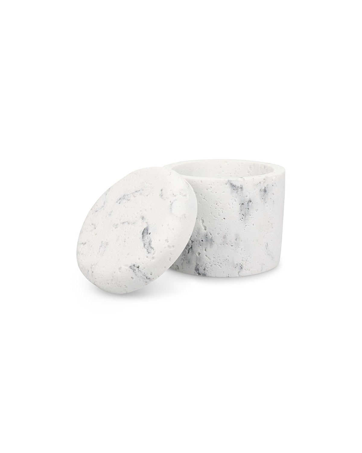 Suds - Barattolo portaoggetti in poliresina effetto marmo bianco