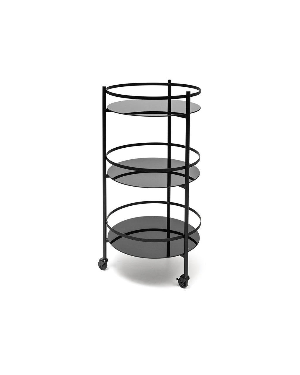 Bar - Carrello con tre ripiani, nero