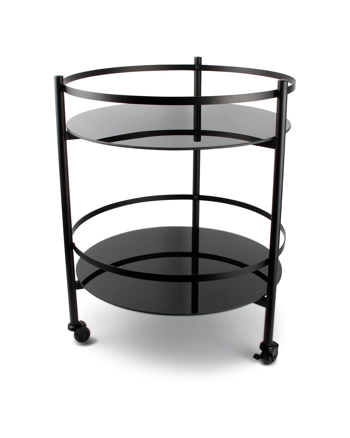 Bar - Carrello di servizio 48xH61,5cm con 2 ripiani, nero
