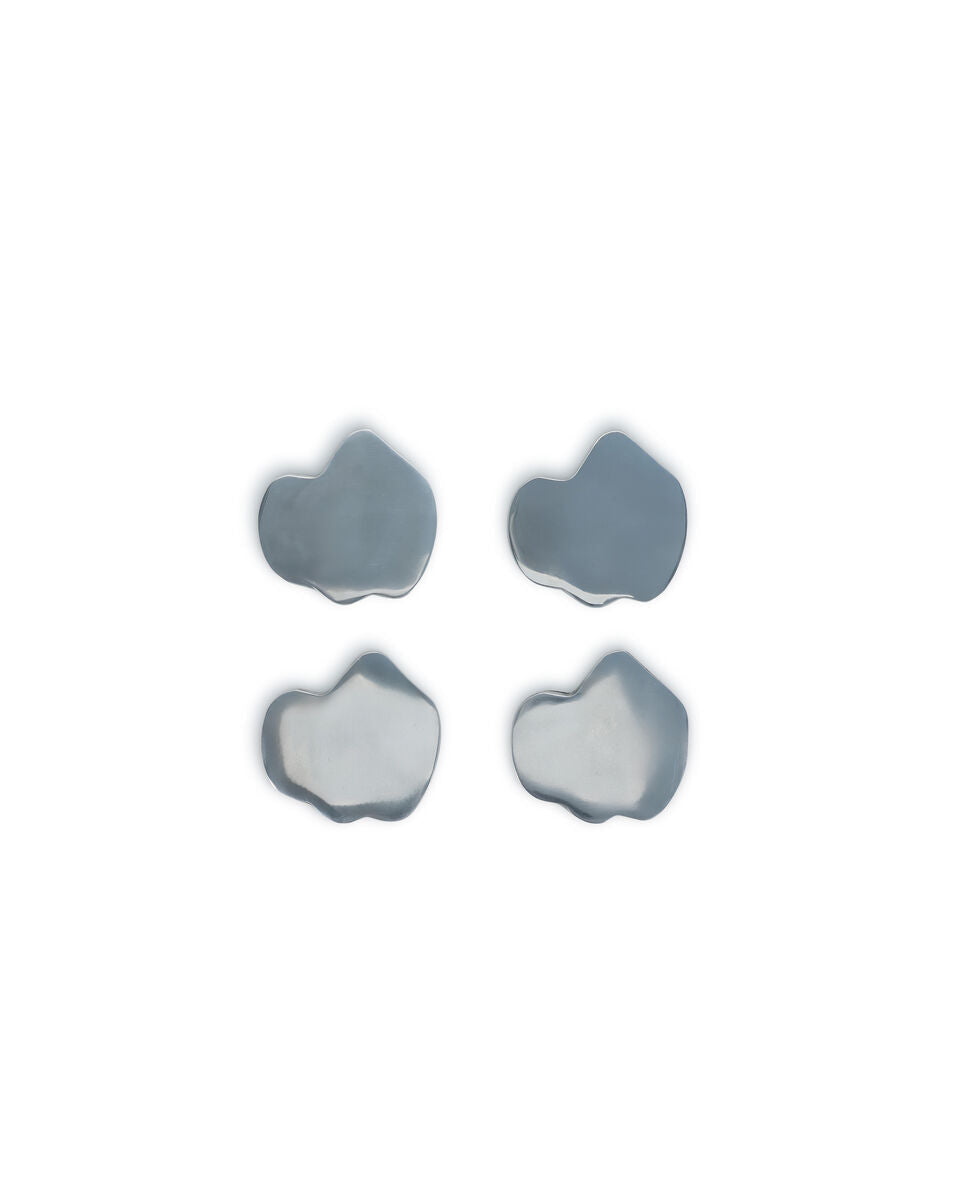 Charm - Set 4 sottobicchieri  argento organico