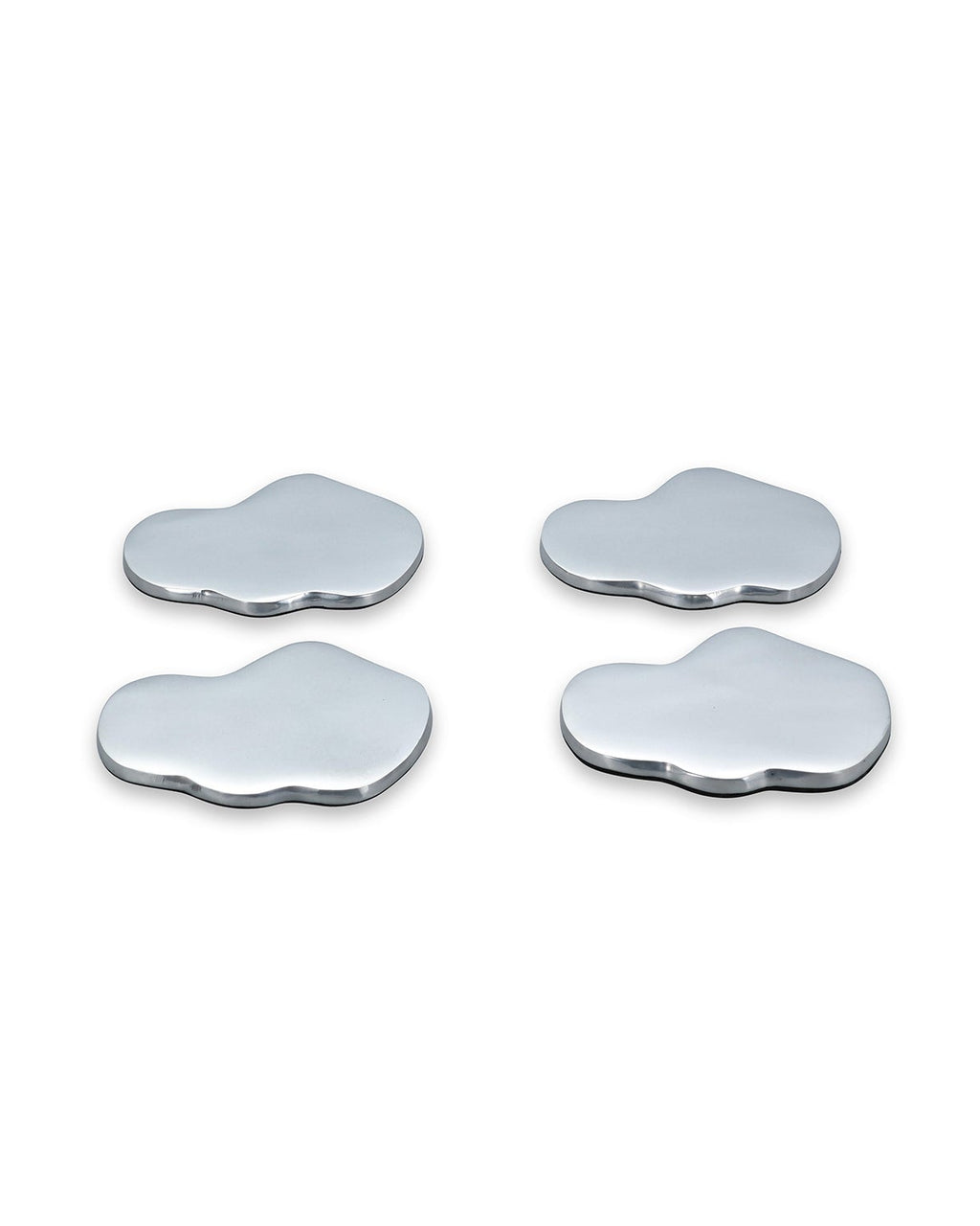Charm - Set 4 sottobicchieri  argento organico