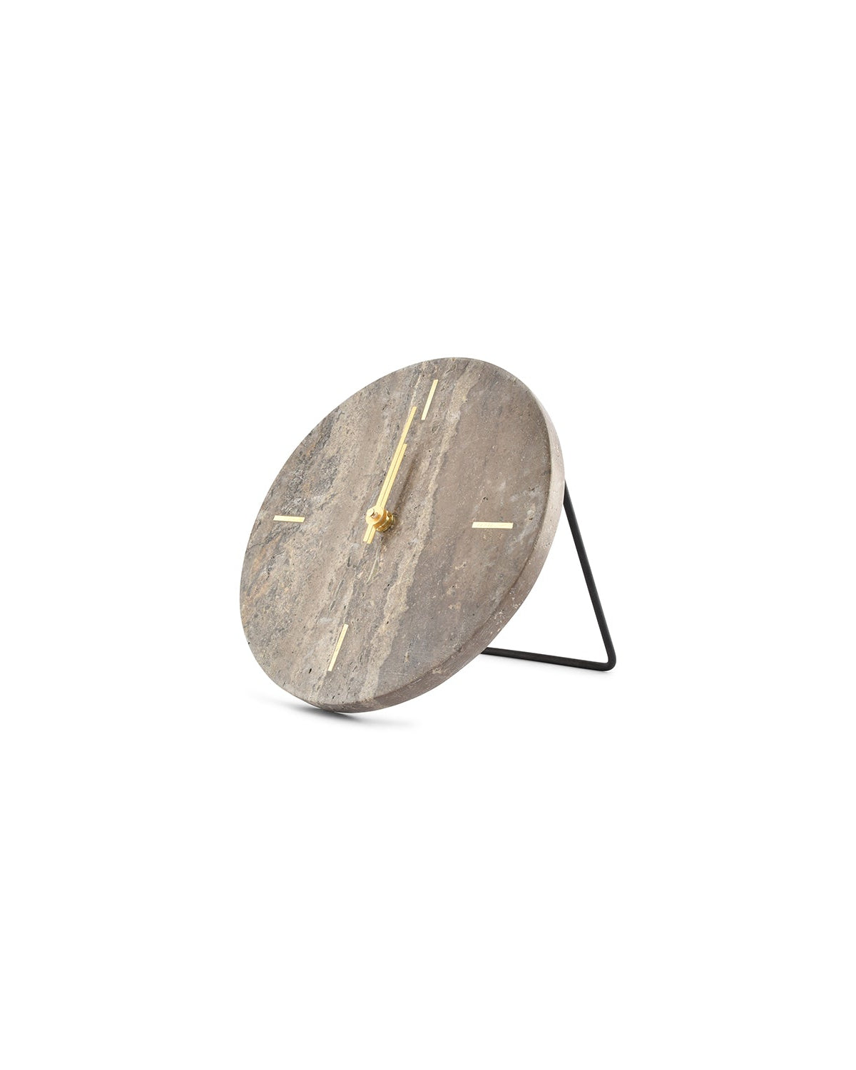Zone - Orologio da tavolo in travertino, grigio 20 cm