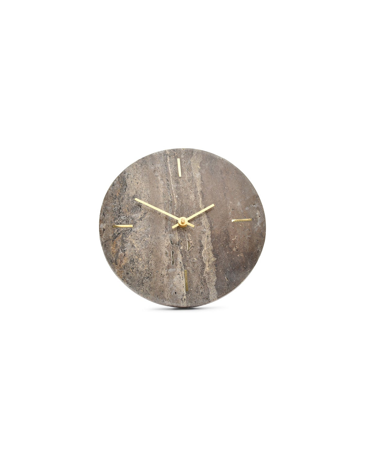 Zone - Orologio da tavolo in travertino, grigio 20 cm
