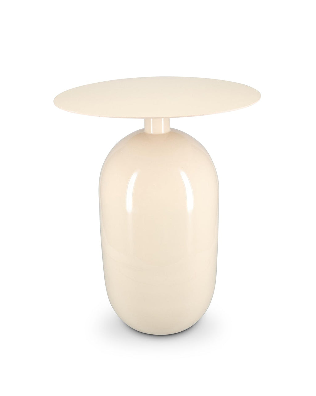 Mio - Side table in metallo avorio, 40 x H52