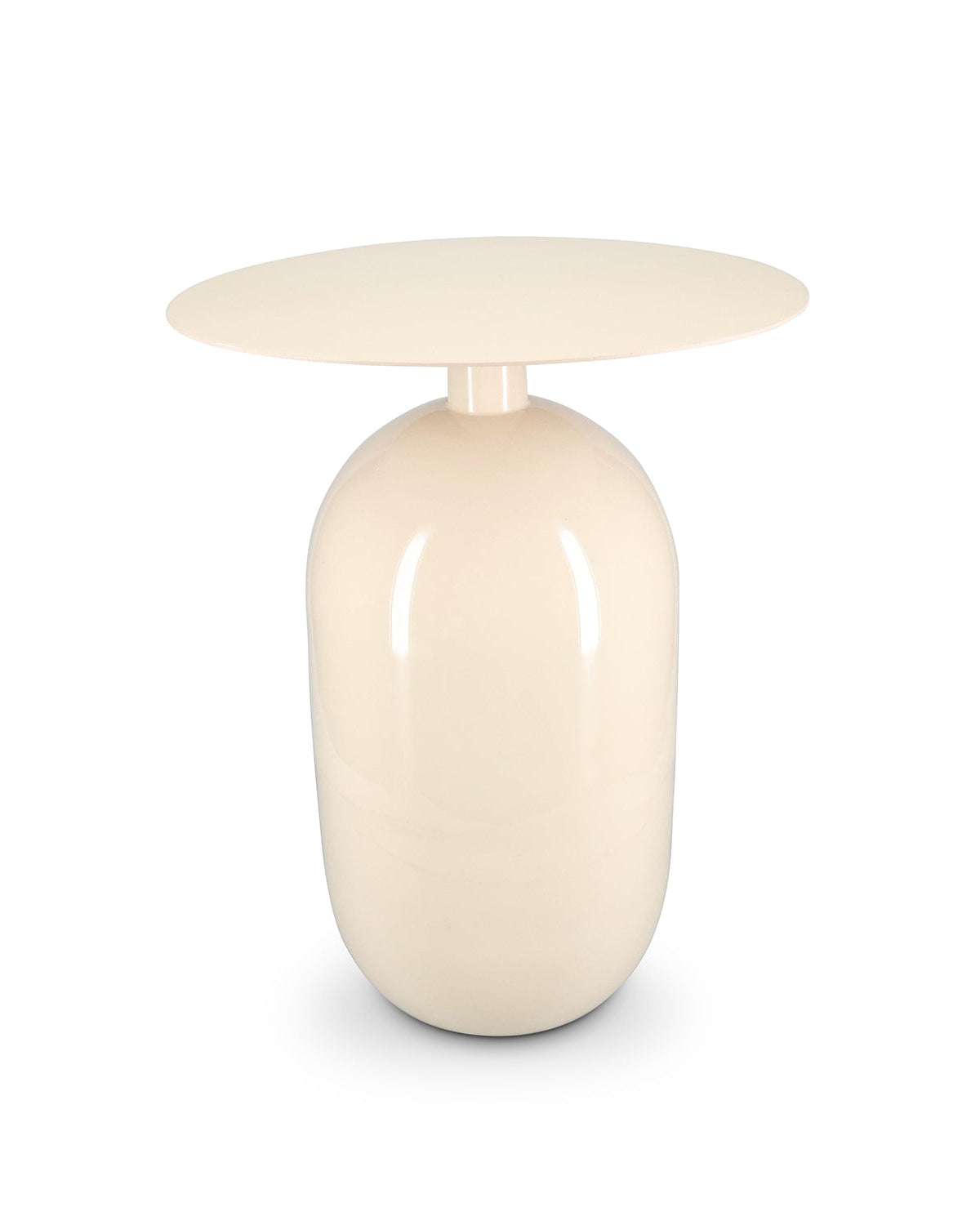Mio - Side table in metallo avorio, 40 x H52