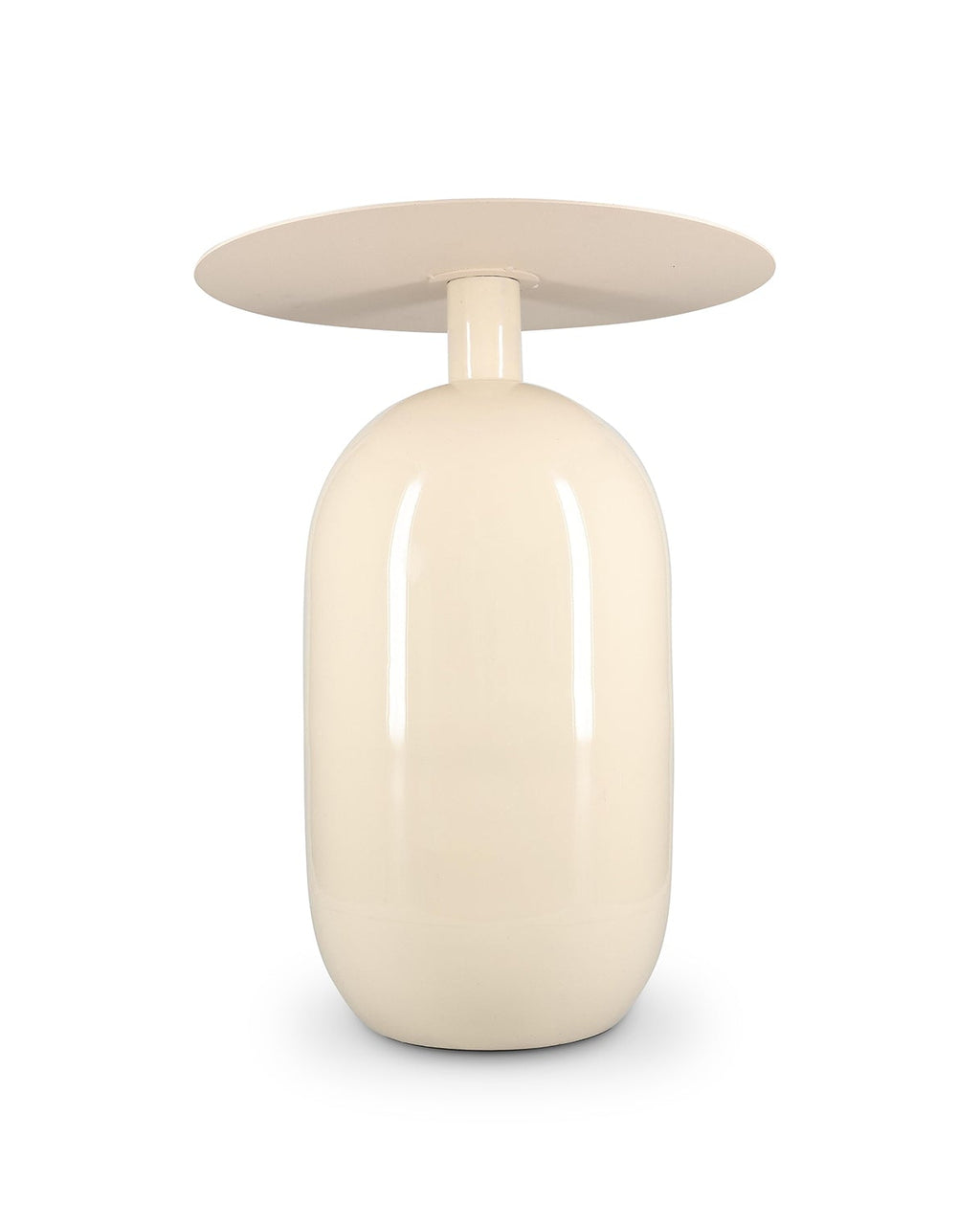 Mio - Side table in metallo avorio, 40 x H52