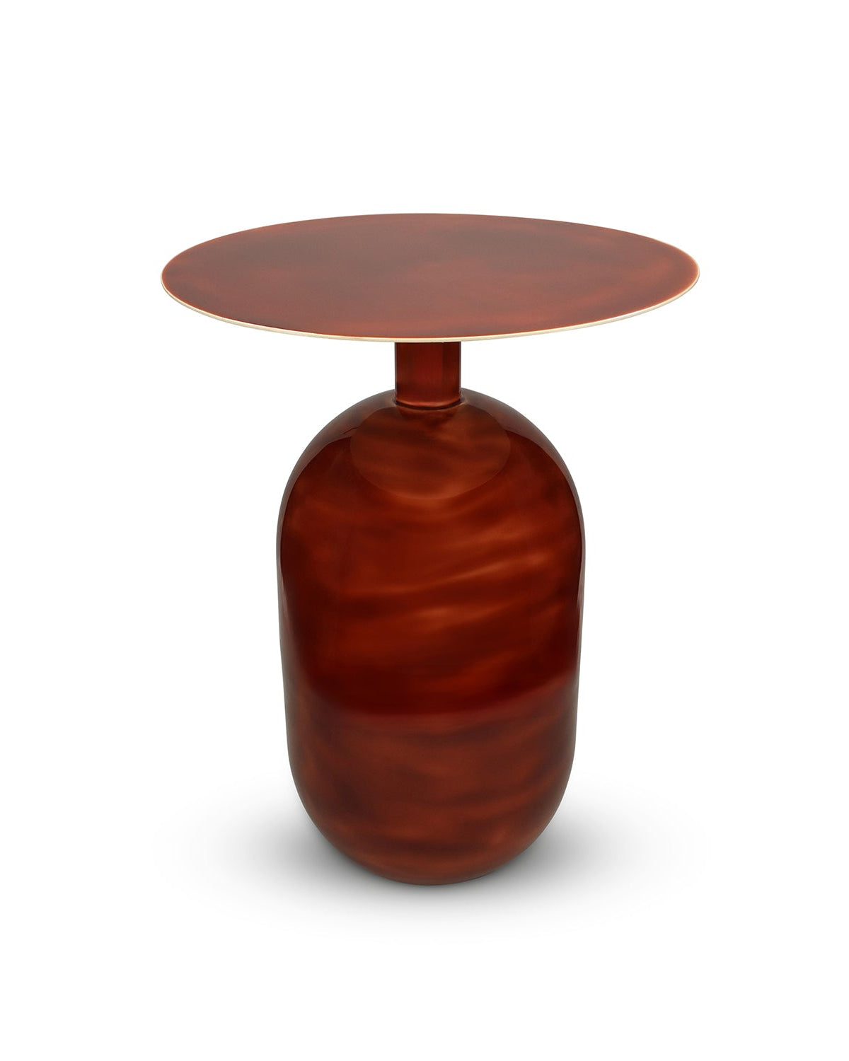 Mio - Side table in metallo rosso terracotta, 40xH52 cm