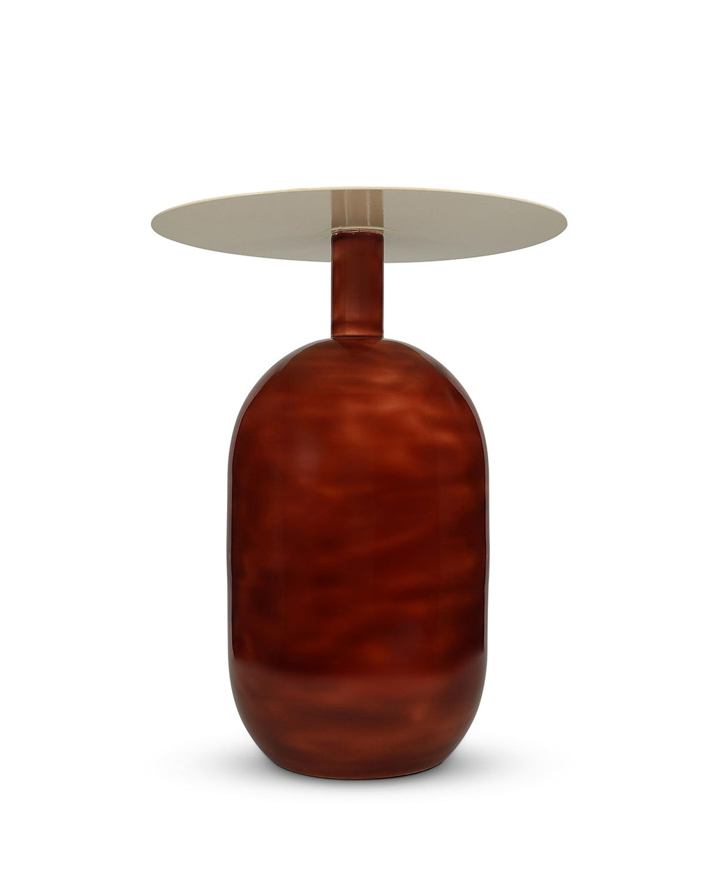 Mio - Side table in metallo rosso terracotta, 40xH52 cm