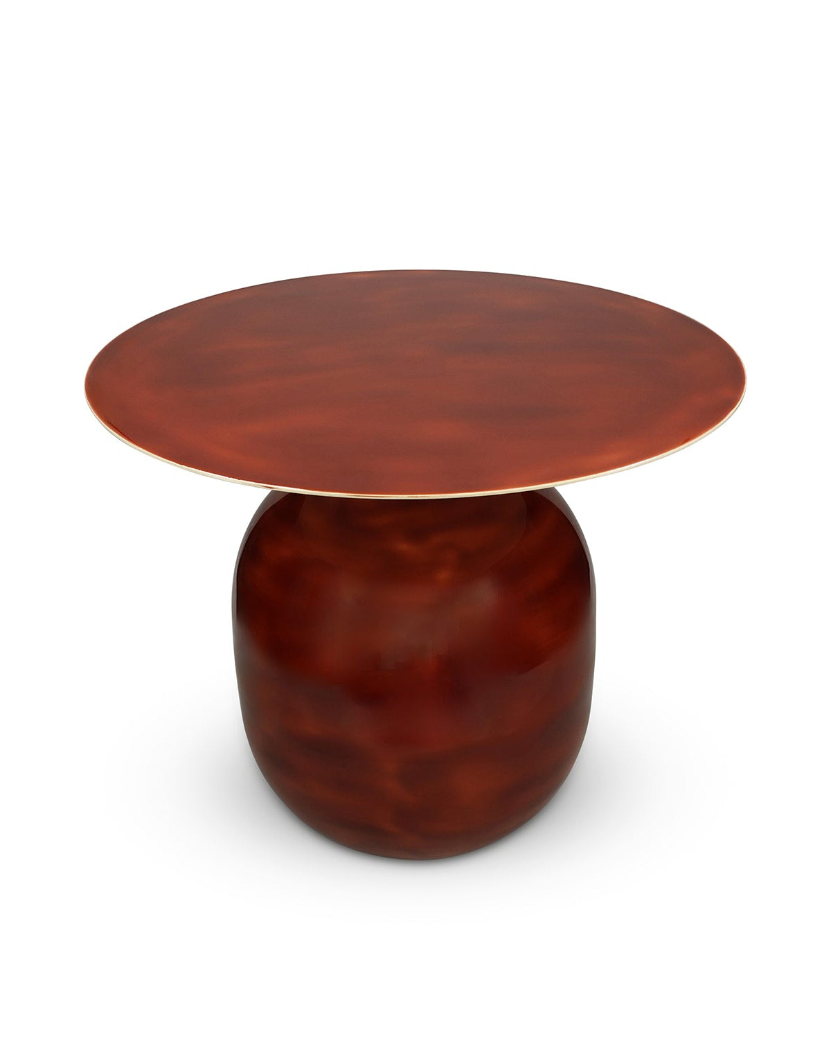 Mio - Tavolino in metallo, colore argilla rossa, 50xH40 cm