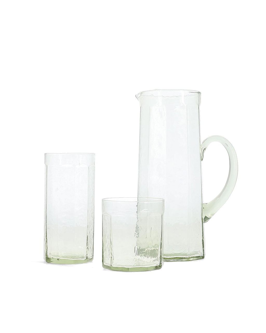 Verde - Set 2 Bicchieri alti in vetro verde