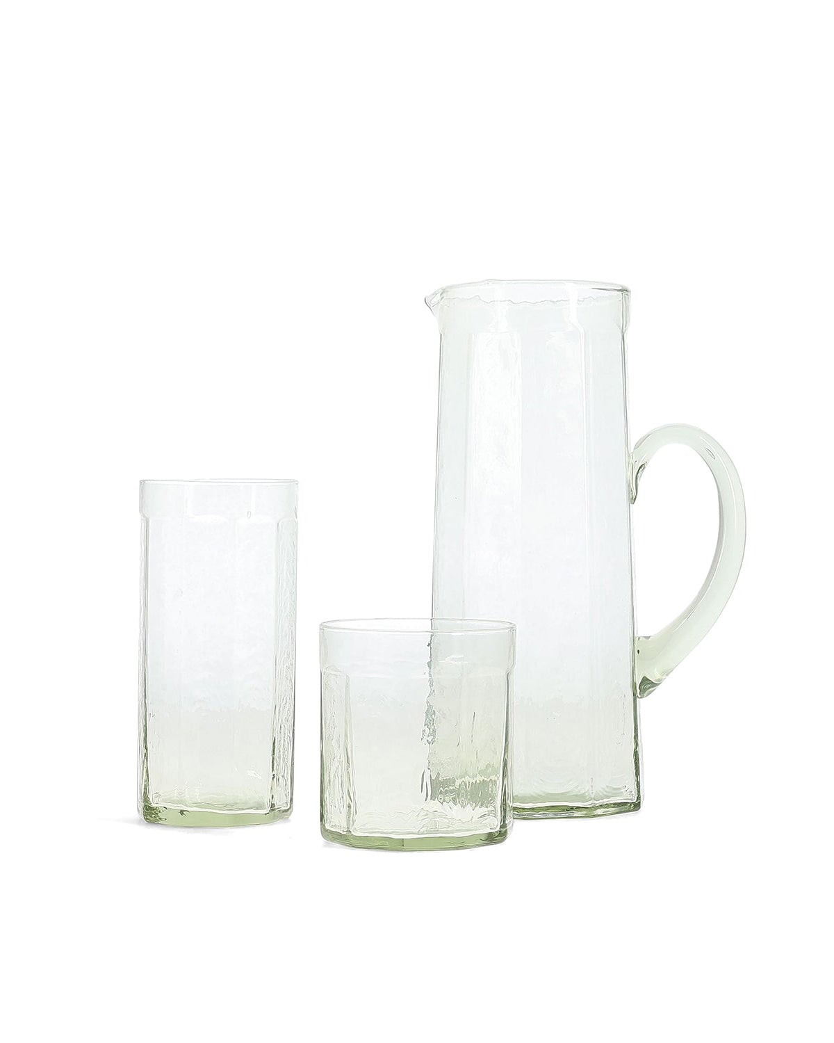 Verde - Set 2 Bicchieri alti in vetro verde