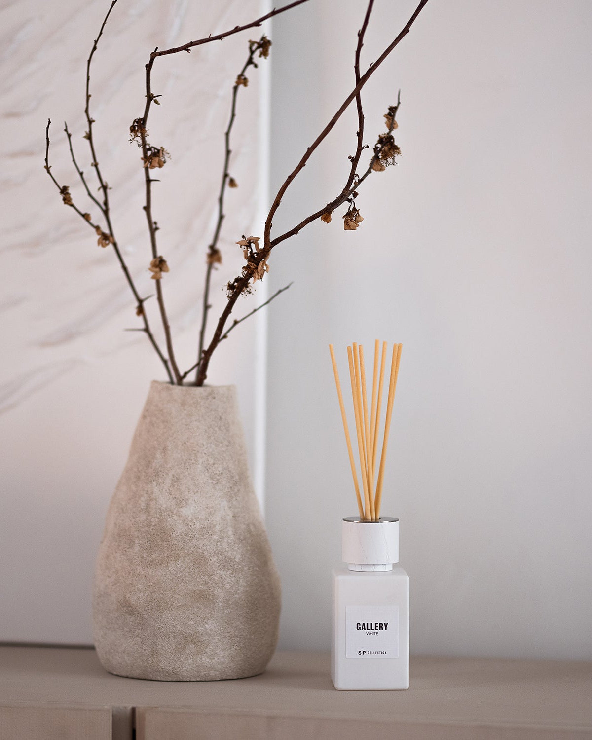 Gallery S - Diffusore a bastoncini 120 ml bianco