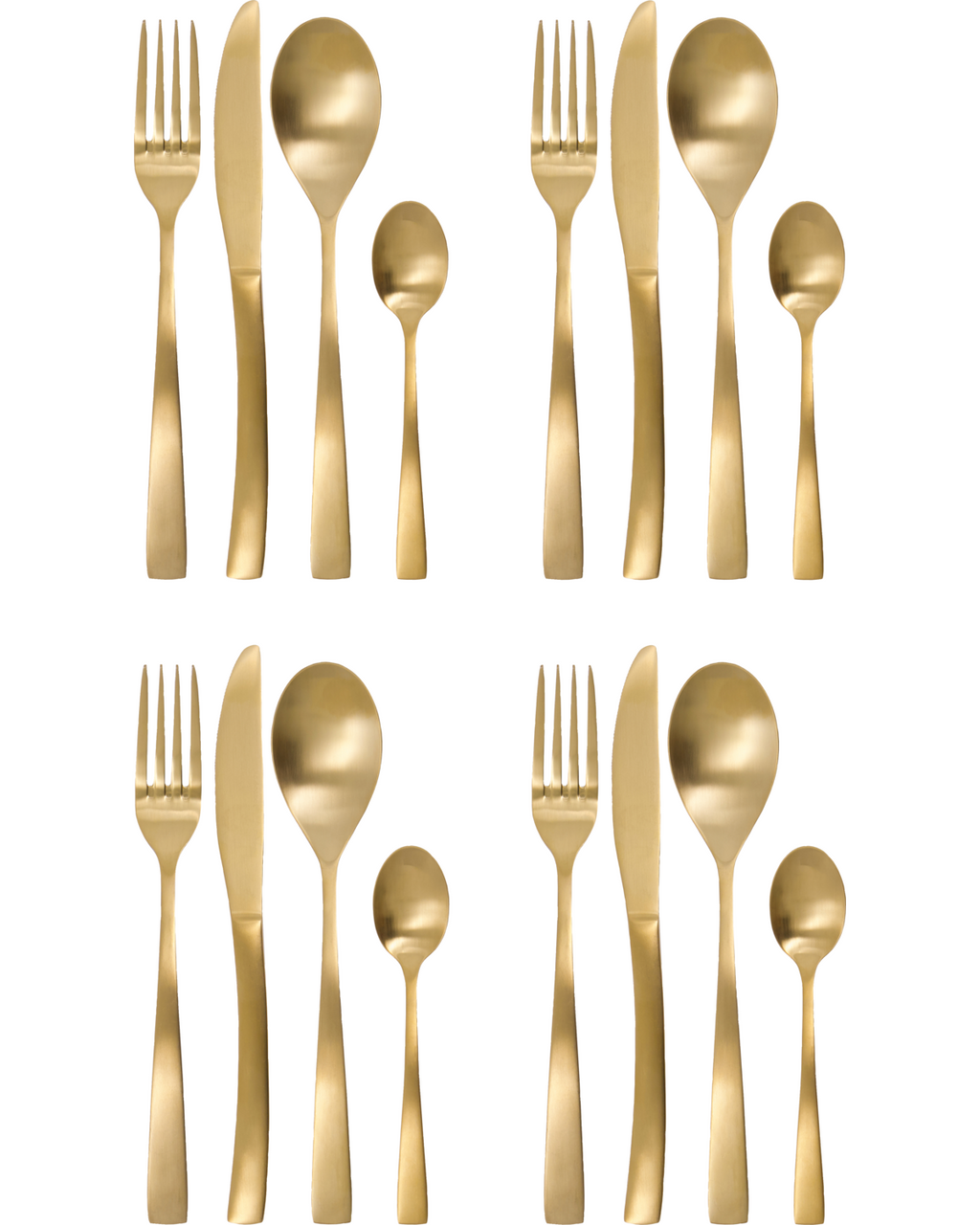 Golden - set 16 posate in acciaio dorato