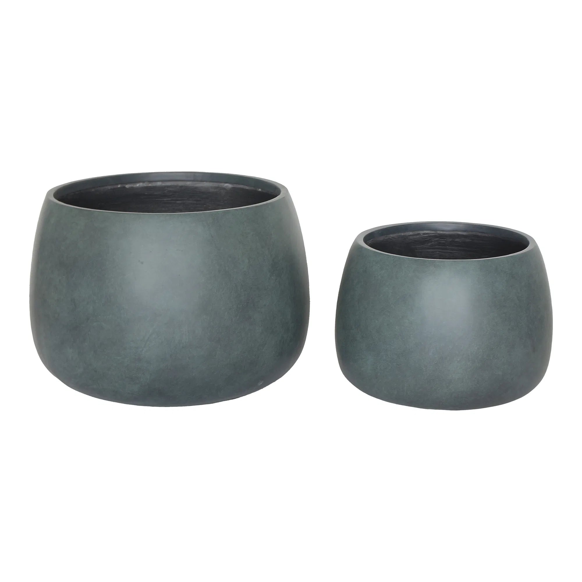 Stanbury - set due vasi da esterno in fiber clay grigio verde.