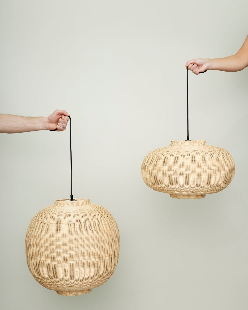 Chand - Lampada a sospensione ellisse in rattan