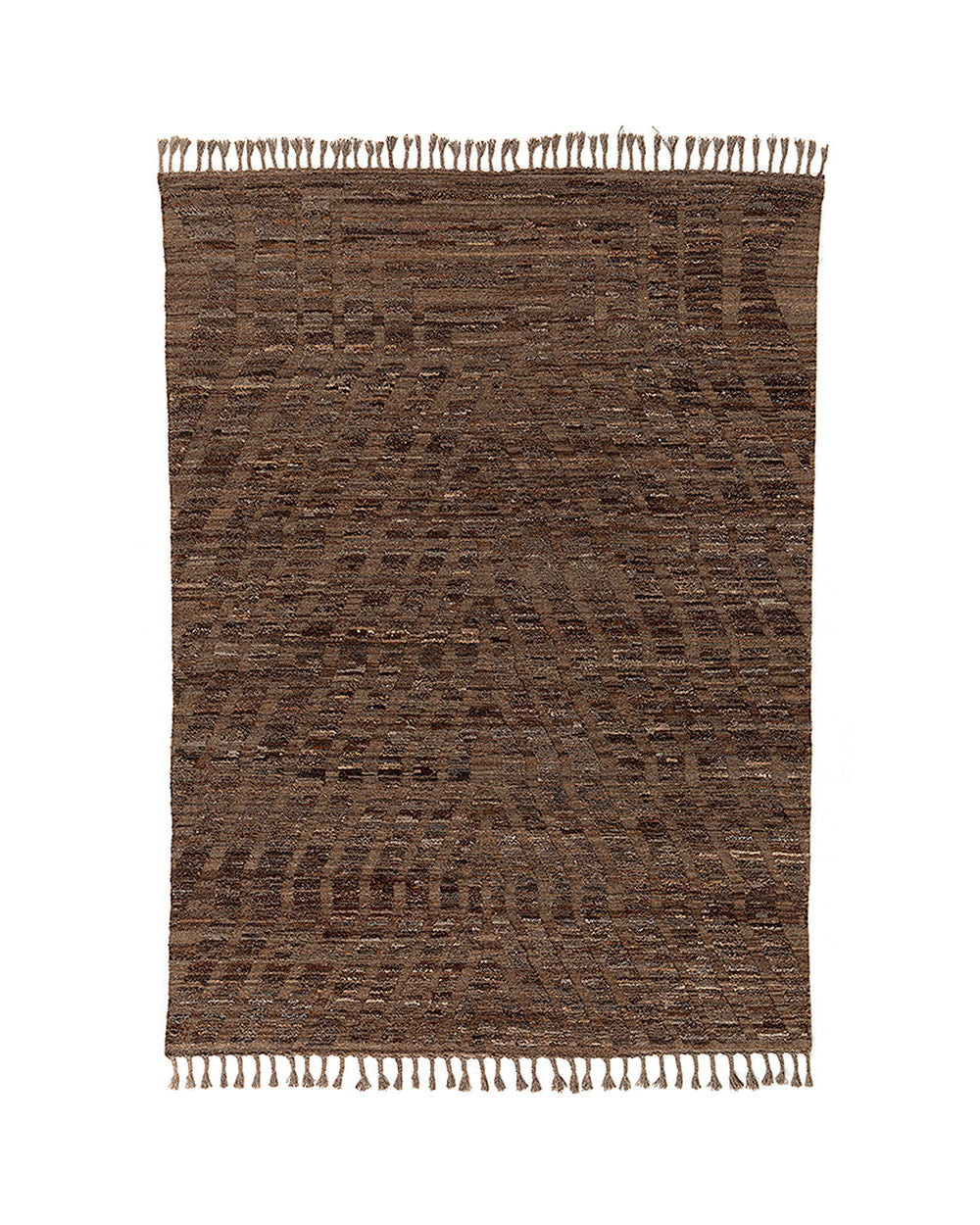 Afghan 0982 - Tappeto in lana tessuto a mano, marrone, 360x251