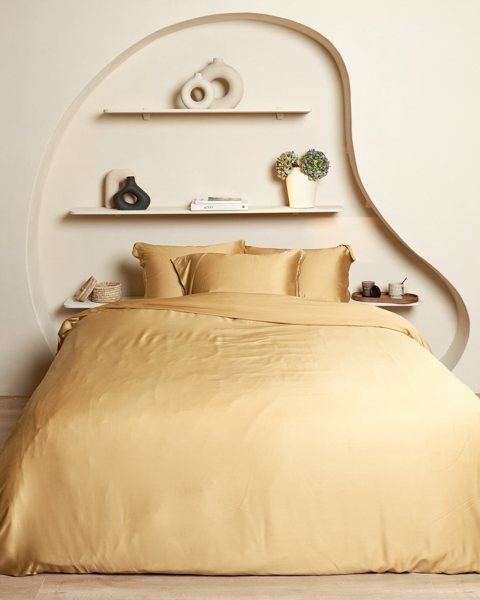 Bamboo - copripiumino in eco bamboo giallo, 240x220