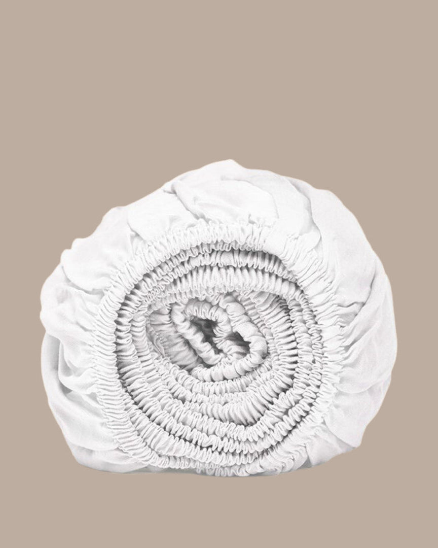 Bamboo -  Lenzuolo con angoli in eco bamboo bianco, 160 x 200