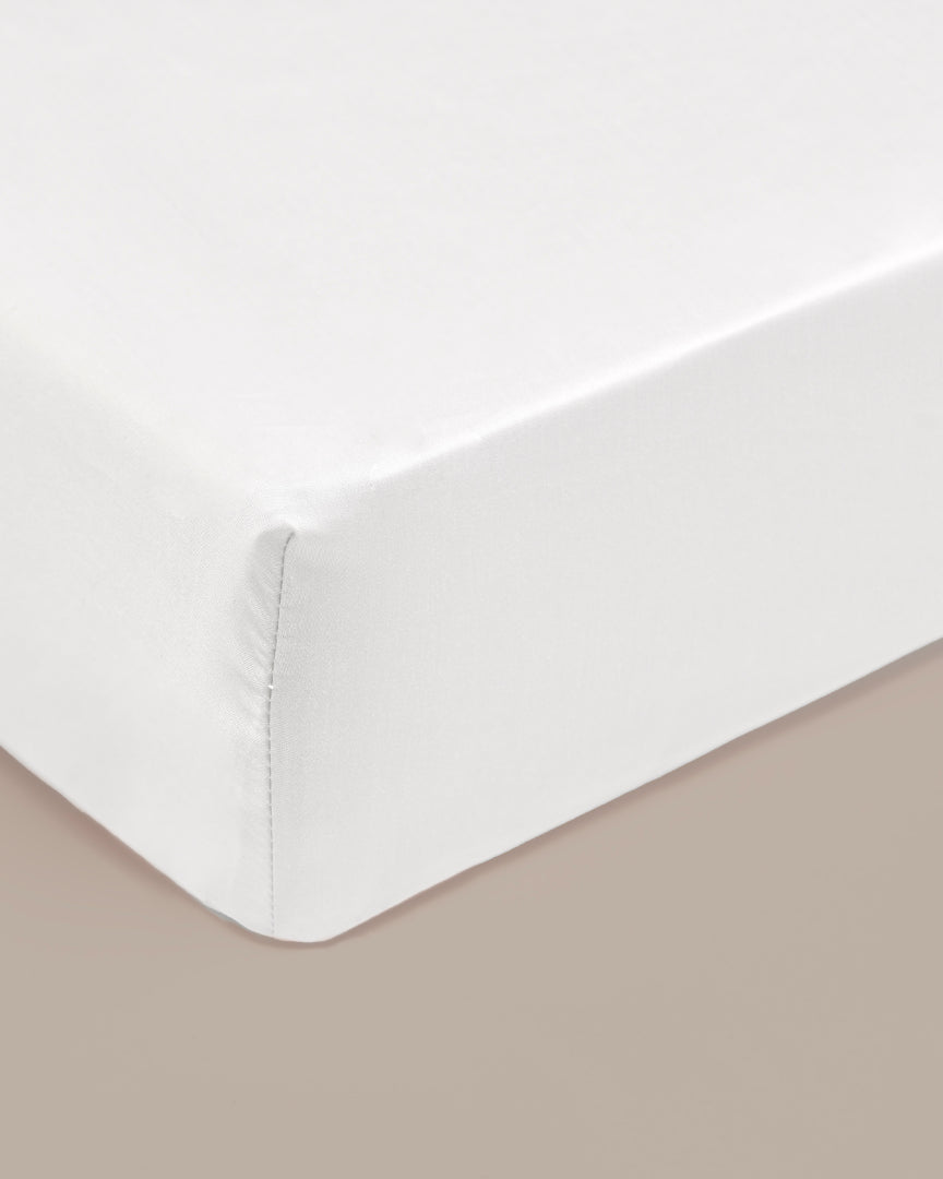 Bamboo -  Lenzuolo con angoli in eco bamboo bianco, 160 x 200