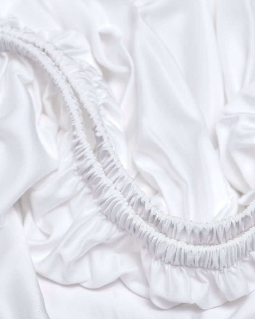 Bamboo -  Lenzuolo con angoli in eco bamboo bianco, 160 x 200