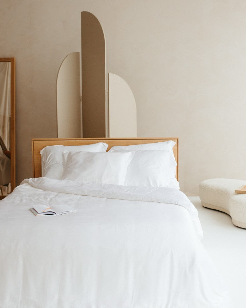 Bamboo -  Lenzuolo con angoli in eco bamboo bianco, 160 x 200