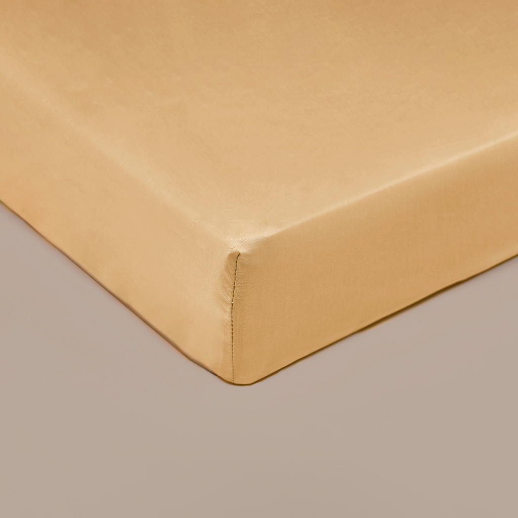 Bamboo - Lenzuolo con angoli arricciati in eco bamboo, giallo senape, 180 x 200