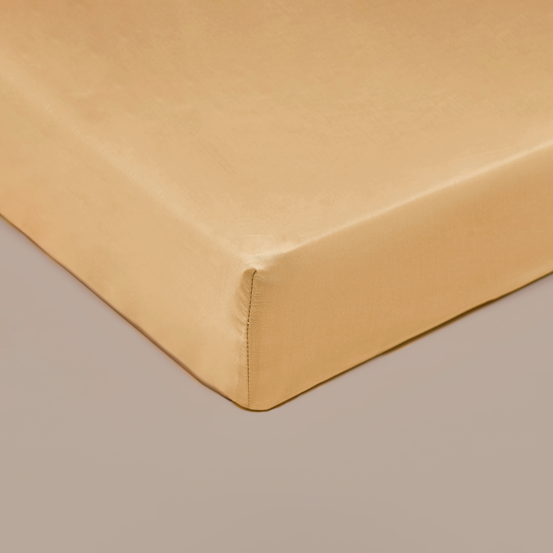 Bamboo - Lenzuolo con angoli arricciati in eco bamboo, giallo senape, 180 x 200