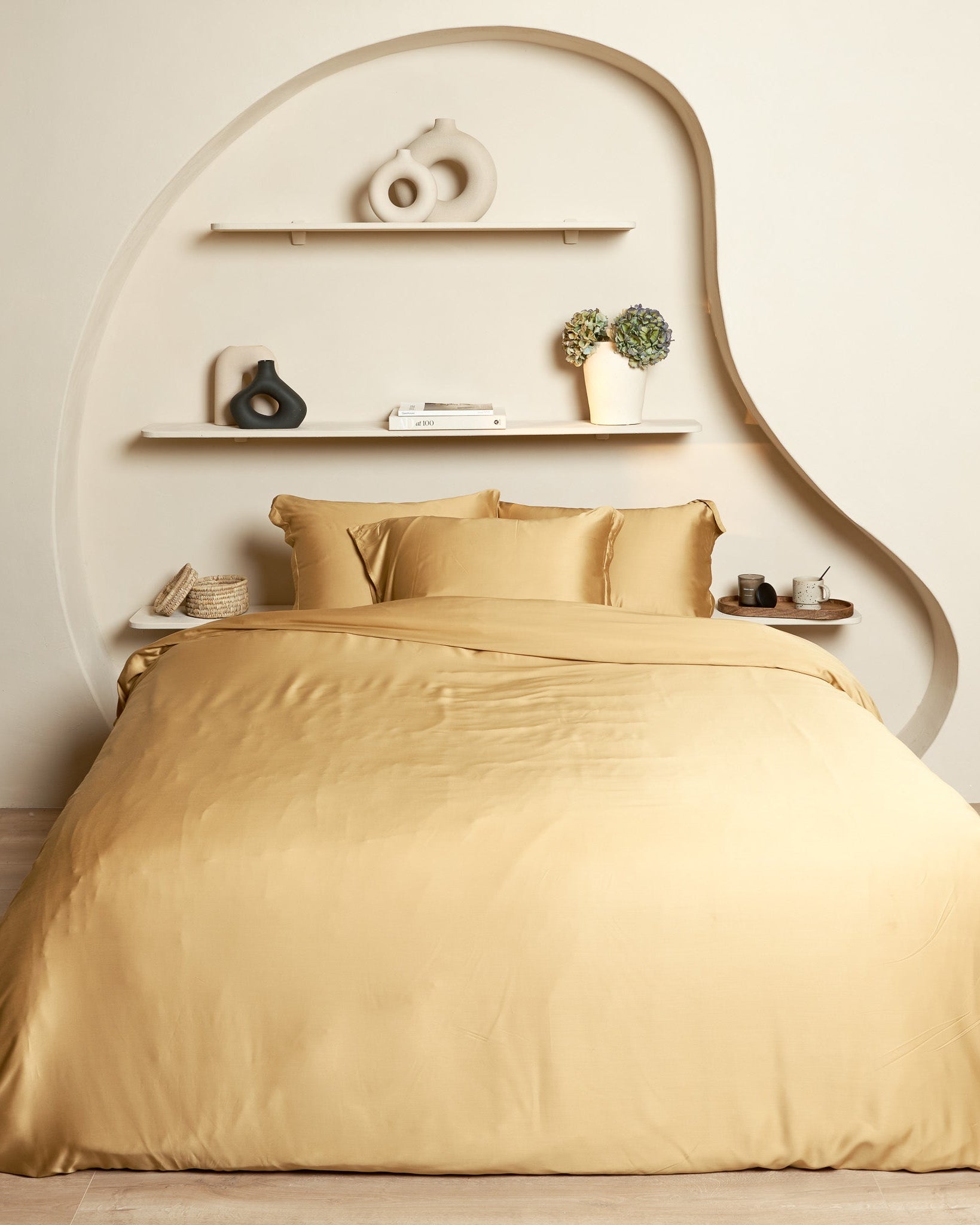 Bamboo - lenzuolo singolo con angoli, in eco bamboo giallo, 90 x 210 x 30