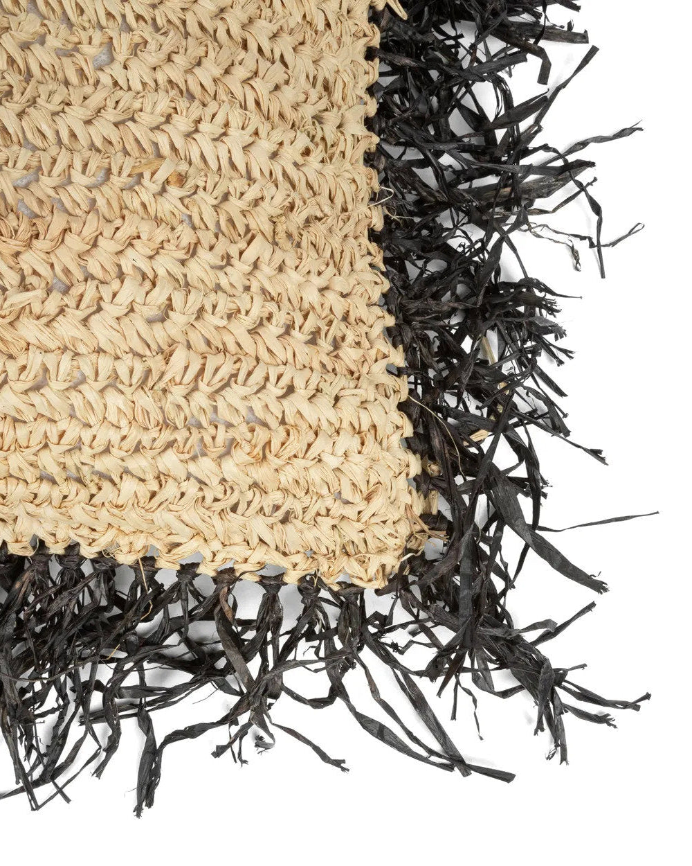 The Raffia - Fodera per cuscino quadrata in rafia - naturale/nero - 60x60