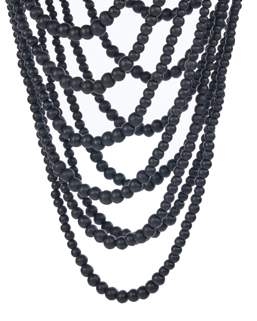 Bead L - Lampadario chandelier con perline di legno - Nero