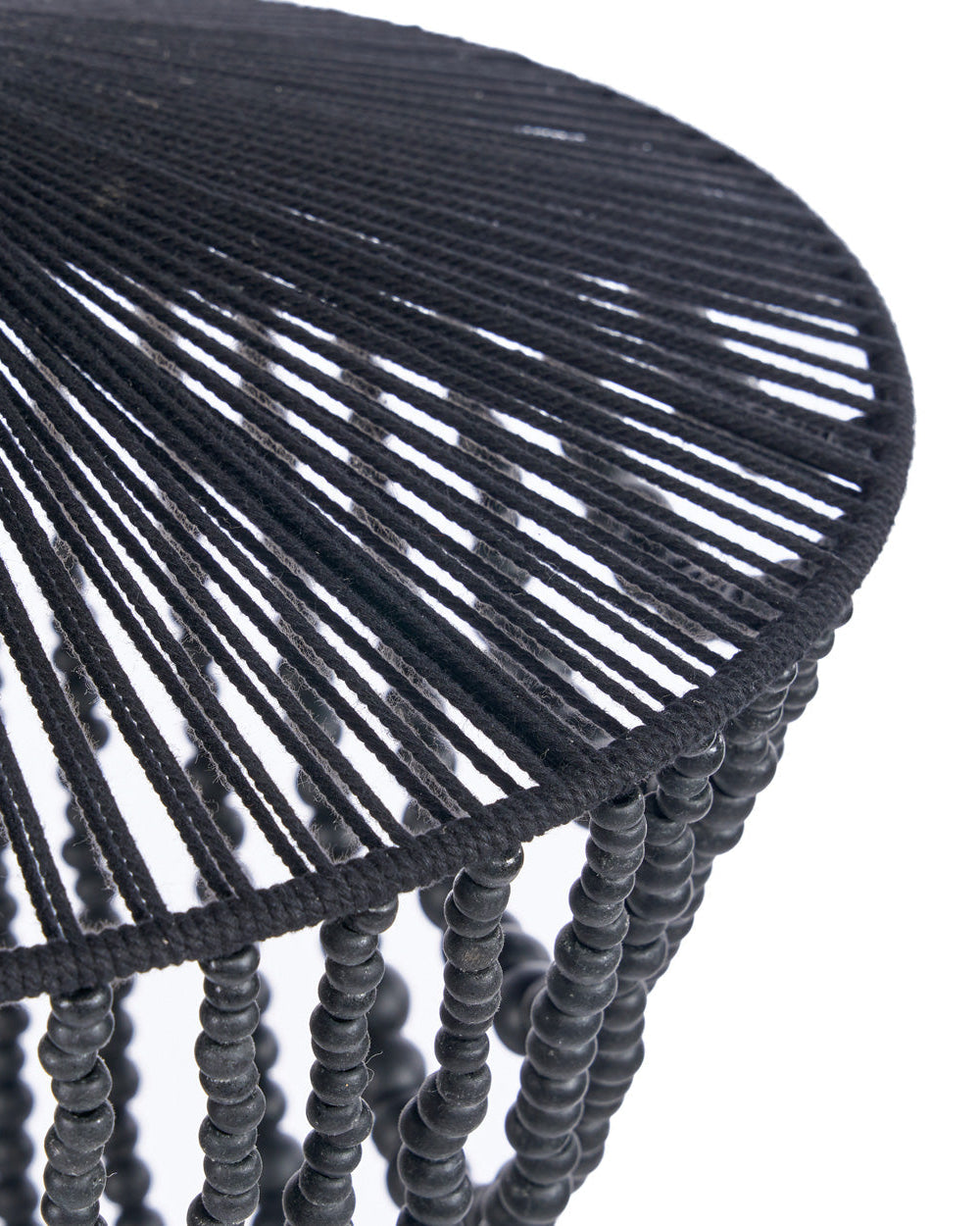 Bead L - Lampadario chandelier con perline di legno - Nero