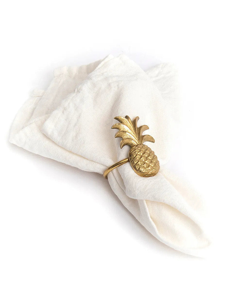 Ananas - Portatovagliolo in ottone dorato