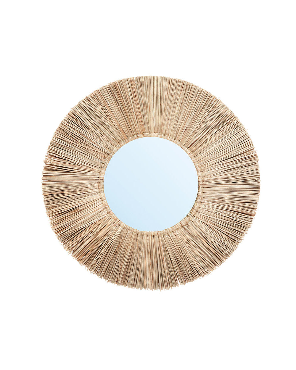Alang L - Specchio Boho in giunchi intrecciati, 50 cm