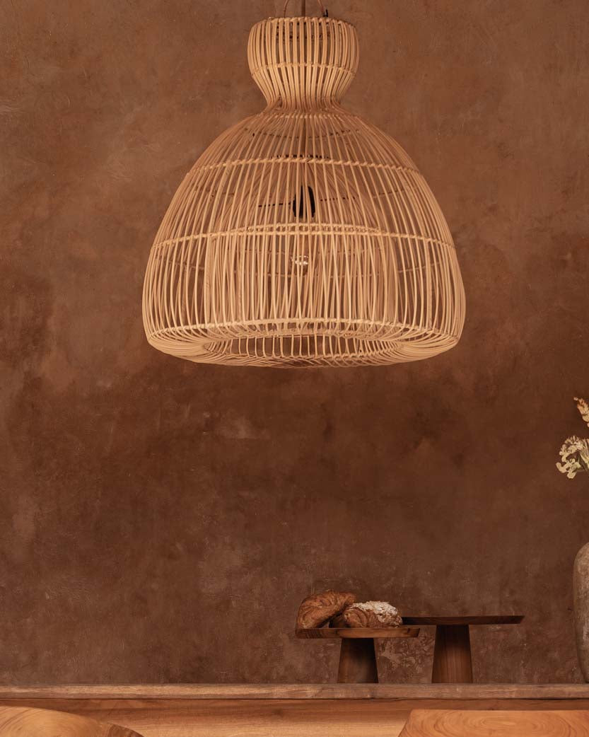 Matcha Whisk M - Lampada a sospensione in rattan