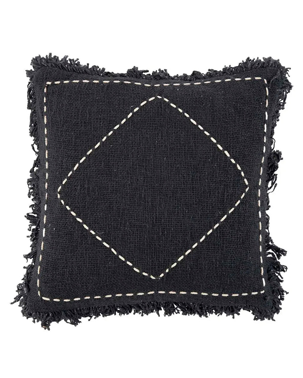 Kasbah - Fodera per cuscino in cotone nero e bianco