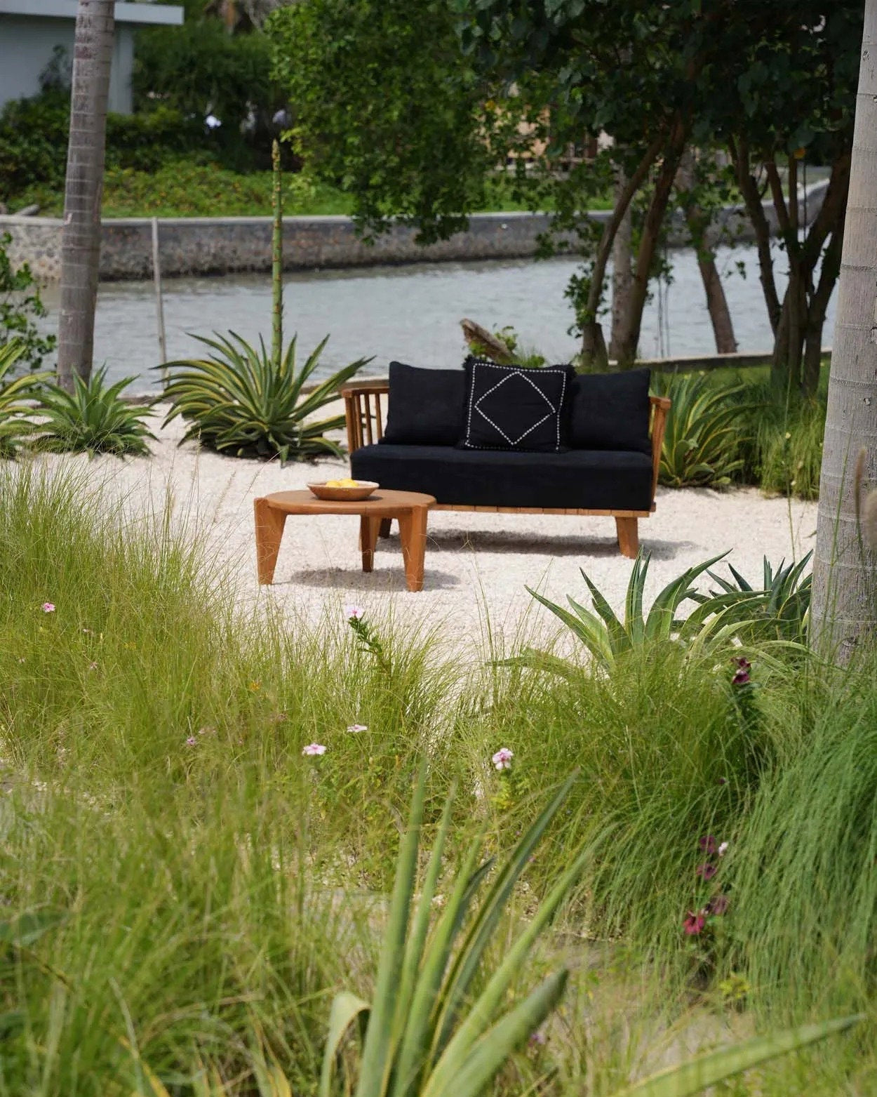 Kasbah - Fodera per cuscino in cotone nero e bianco