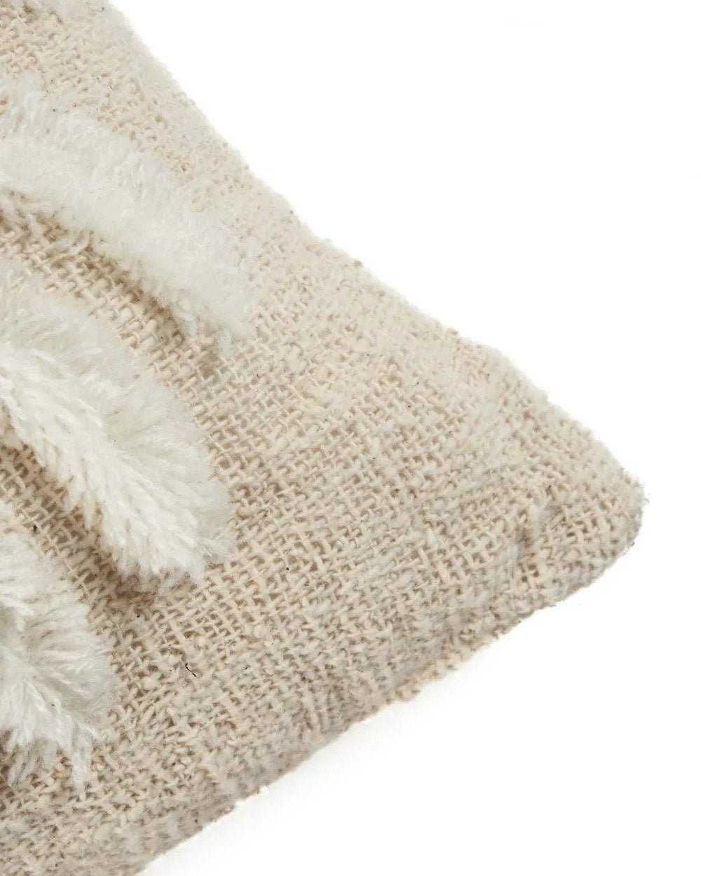 Isla Palm - Fodera per cuscino  in cotone e rafia bianco naturale