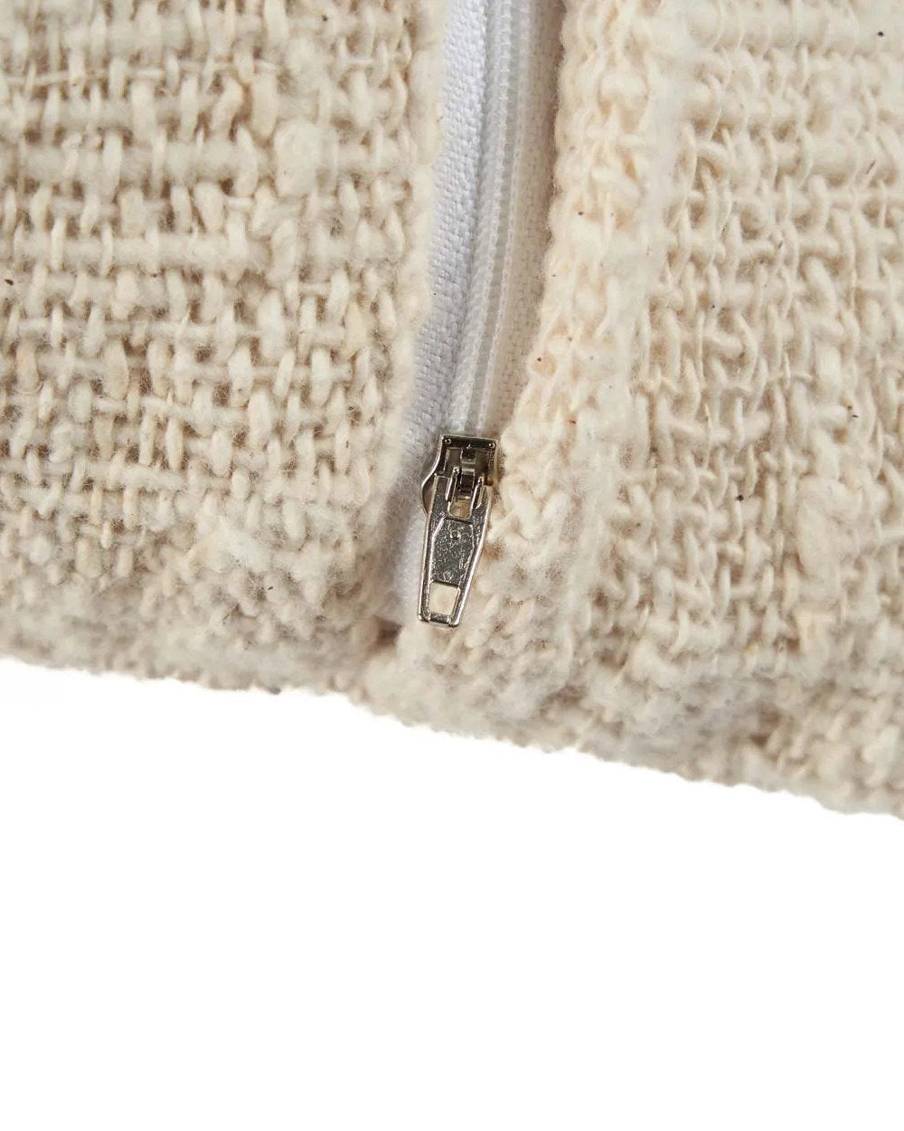 Isla Palm - Fodera per cuscino  in cotone e rafia bianco naturale